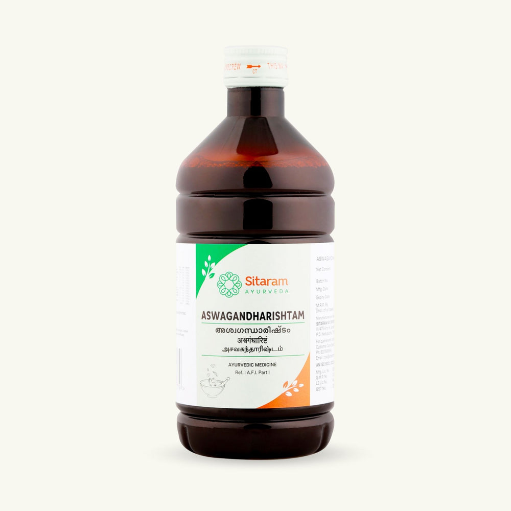 Sitaram Ayurveda, Ashwagandhaarishtham, ayurvedisches Nahrungserganzungsmittel