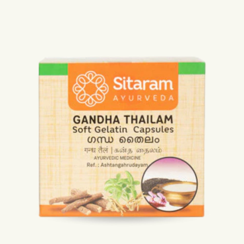 Sitaram Ayurveda, Gandha Thailam Softgel-Kapseln, 100 Kapseln, klassisches ayurvedisches Thailam