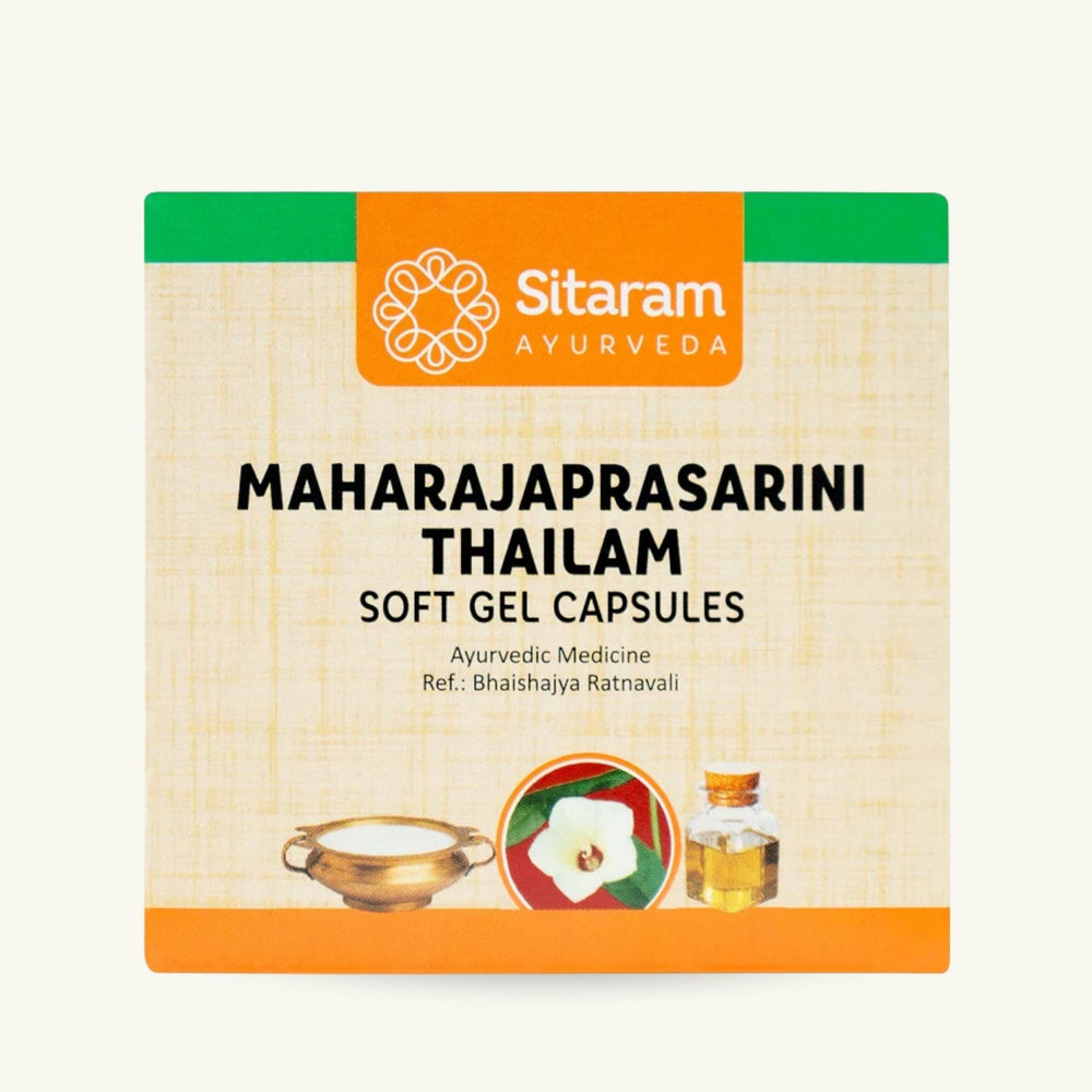 Sitaram Ayurveda, Maharaja Prasarini Thailam gélules molles, 100 gélules, Thailam ayurvedique classique