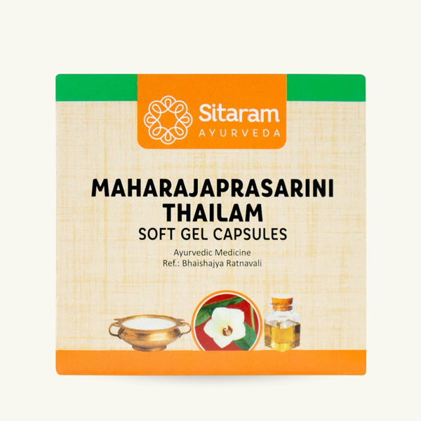 Sitaram Ayurveda, Maharaja Prasarini Thailam gélules molles, 100 gélules, Thailam ayurvedique classique